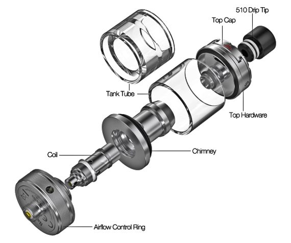 atomizzatore con resistenza intercambiabile